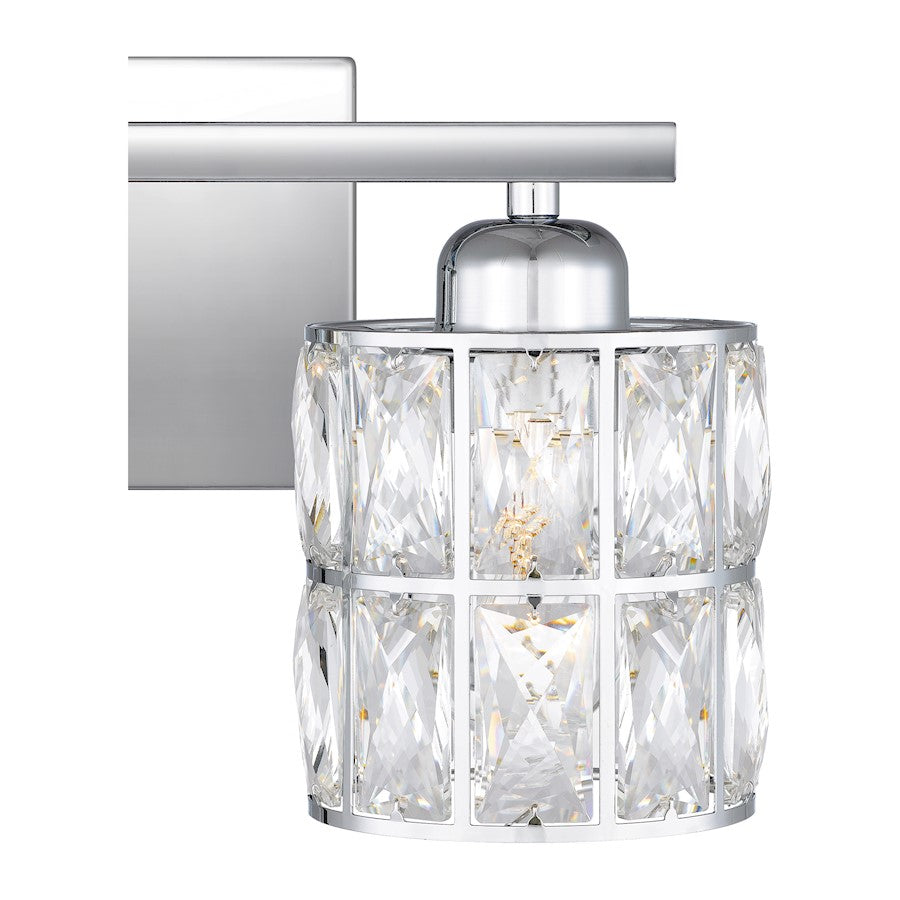 2 Light Bathroom Vanity Light, Polished Chrome