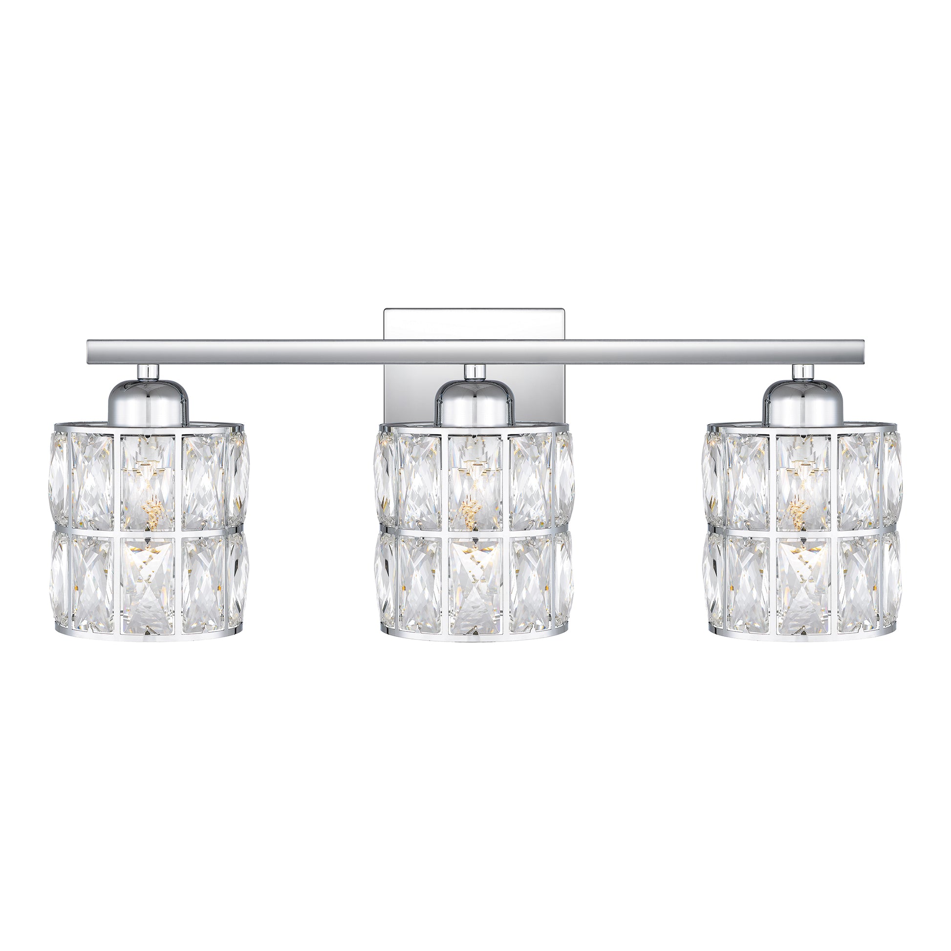 Quoizel Gibson 3 Light Bath Vanity, Polished Chrome/Clear Beveled - GIB8622C