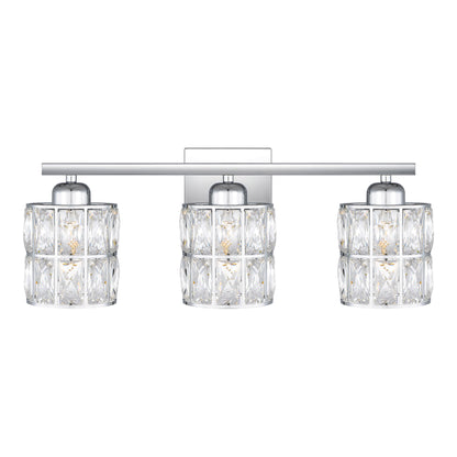 Quoizel Gibson 3 Light Bath Vanity, Polished Chrome/Clear Beveled - GIB8622C