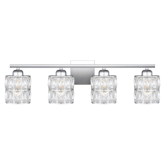 Quoizel Gibson 4 Light Bath Vanity, Polished Chrome/Clear Beveled - GIB8630C