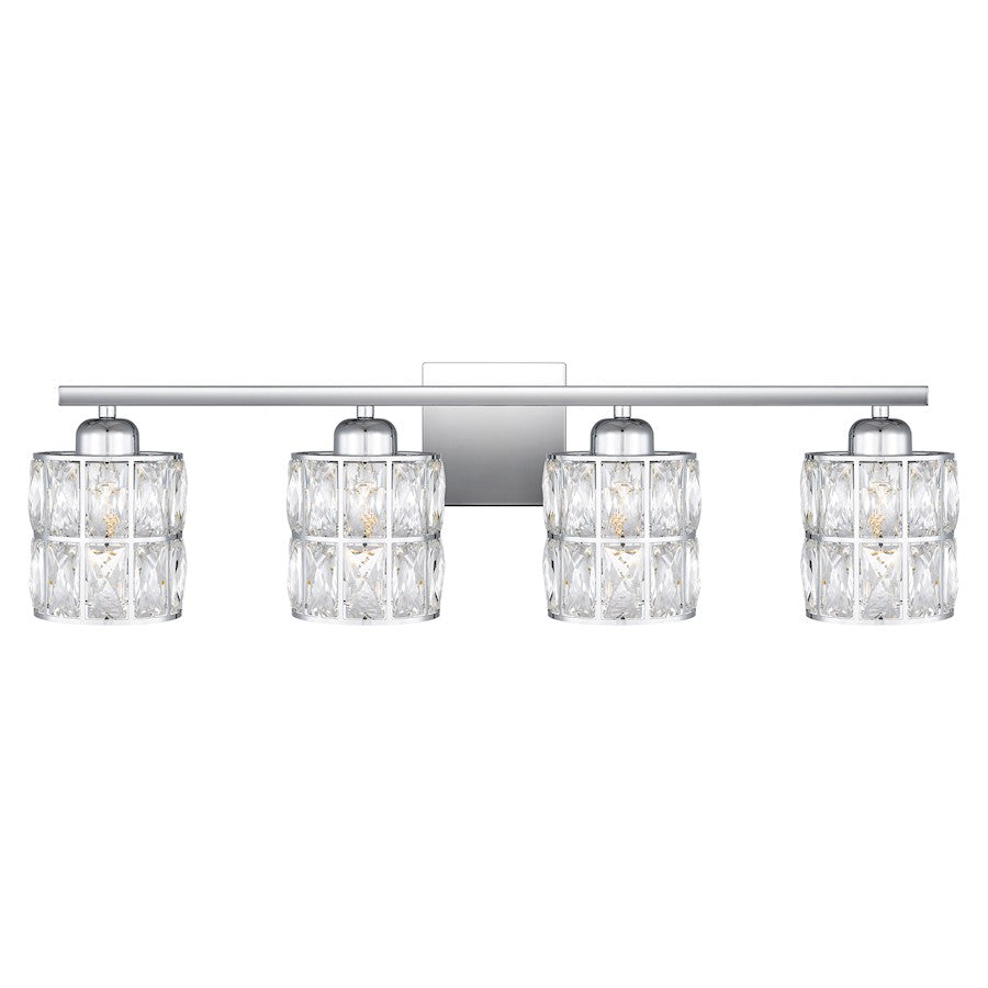 Quoizel Gibson 4 Light Bath Vanity, Polished Chrome/Clear Beveled