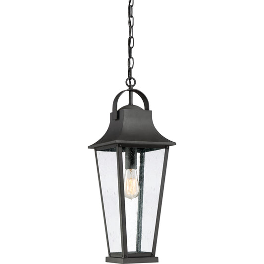 Quoizel Galveston 1 Light Mini Pendant, Mottled Black/Clear Seeded - GLV1508MB