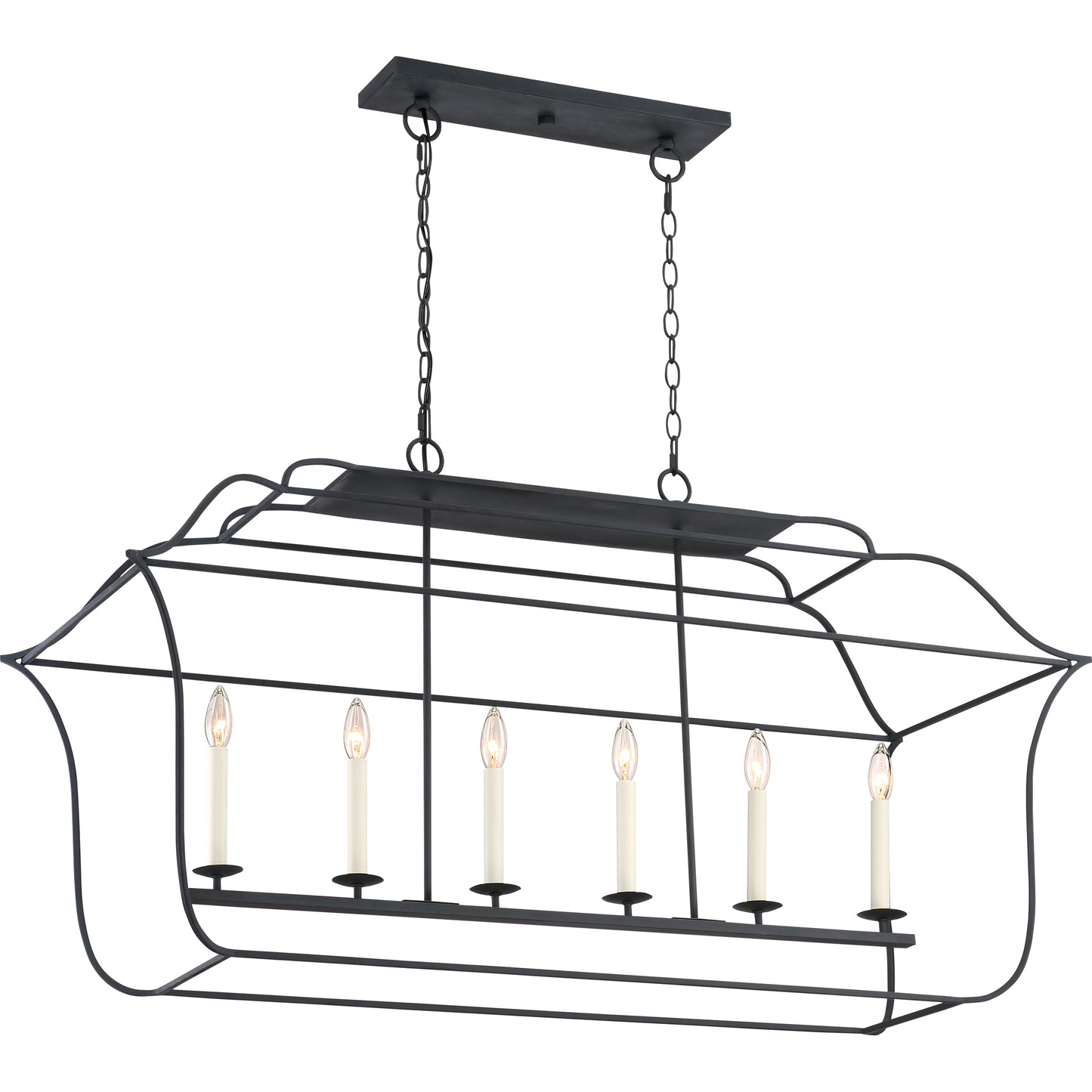 Quoizel Gallery 6 Light Island Chandelier, Royal Ebony