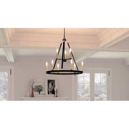 Quoizel Graylyn 9 Light Chandelier, Matte Black - GRA5029MBK