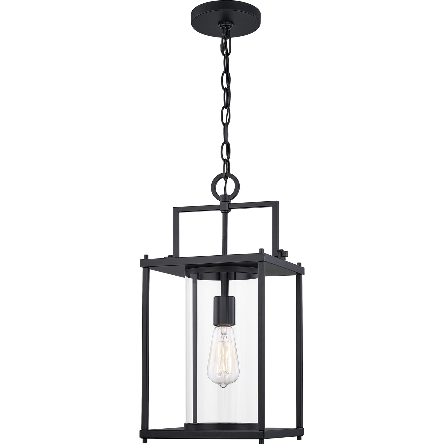 Quoizel Garrett 1 Light Outdoor Hanging, Matte Black/Clear - GRE1909MBK