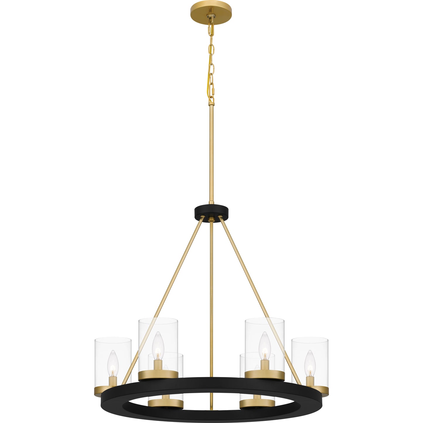 Quoizel Greeley 6 Light Chandelier, Matte Black/Clear - GRL5026MBK