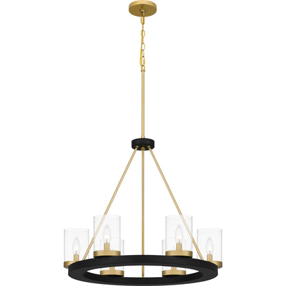 Quoizel Greeley 6 Light Chandelier, Matte Black/Clear - GRL5026MBK