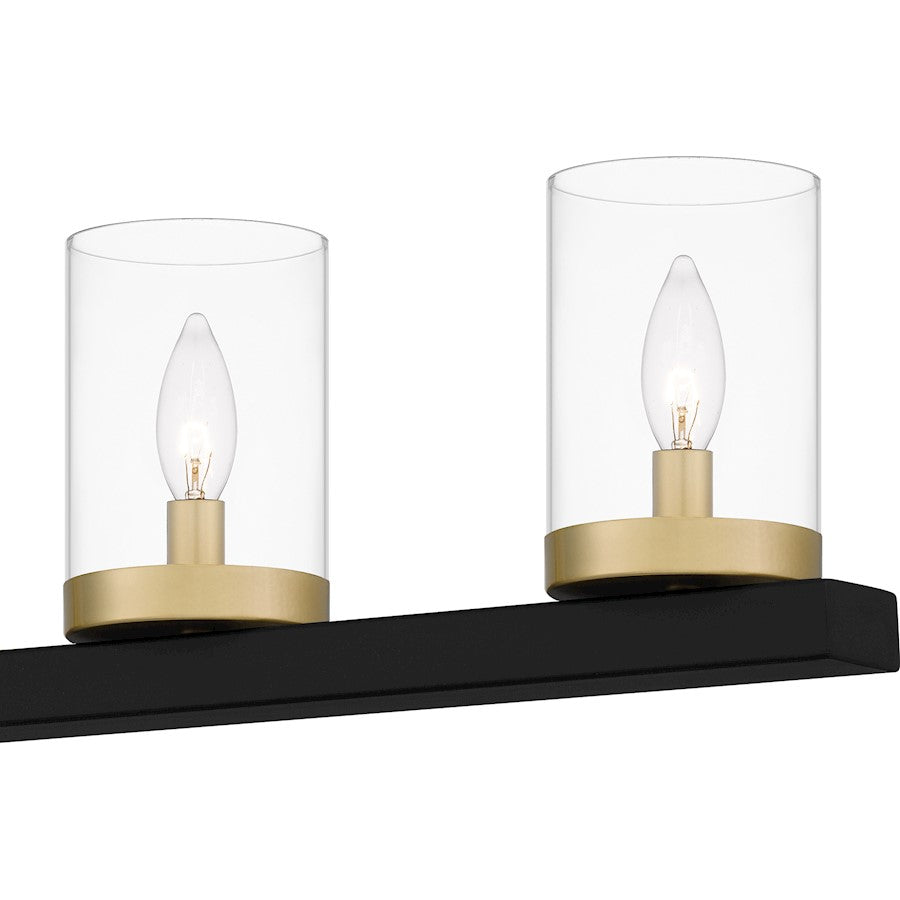 Quoizel Greeley 5 Light Island Light, Matte Black/Clear