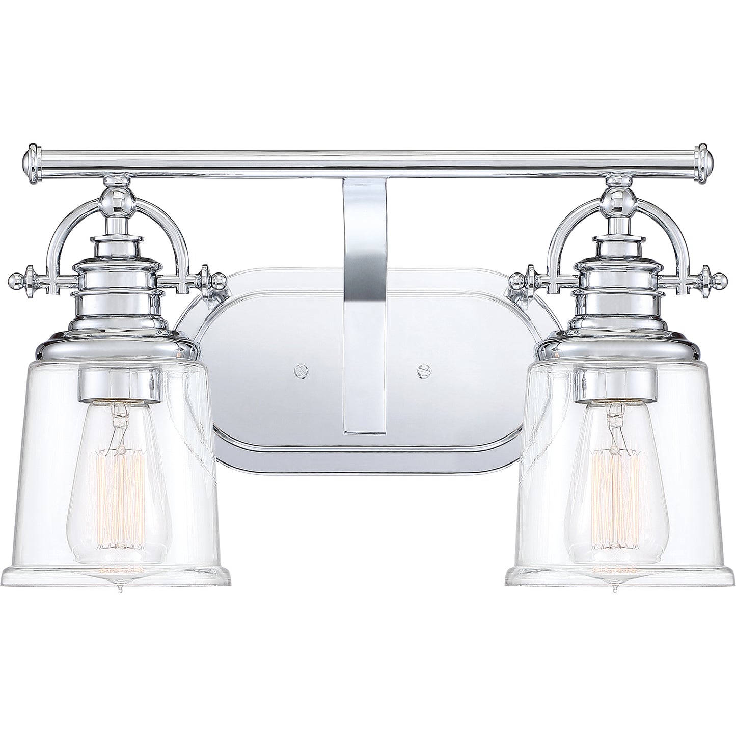 2 Light Bathroom Vanity Light, Polished Chrome