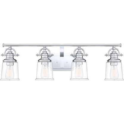 4 Light Bathroom Vanity Light, Polished Chrome