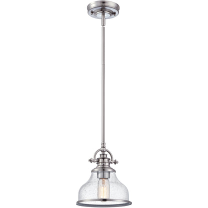 Quoizel Grant 1 Light Mini 1 Light Pendant, Brushed Nickel - GRTS1508BN