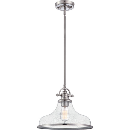 Quoizel Grant 1 Light Pendant, Brushed Nickel - GRTS2814BN