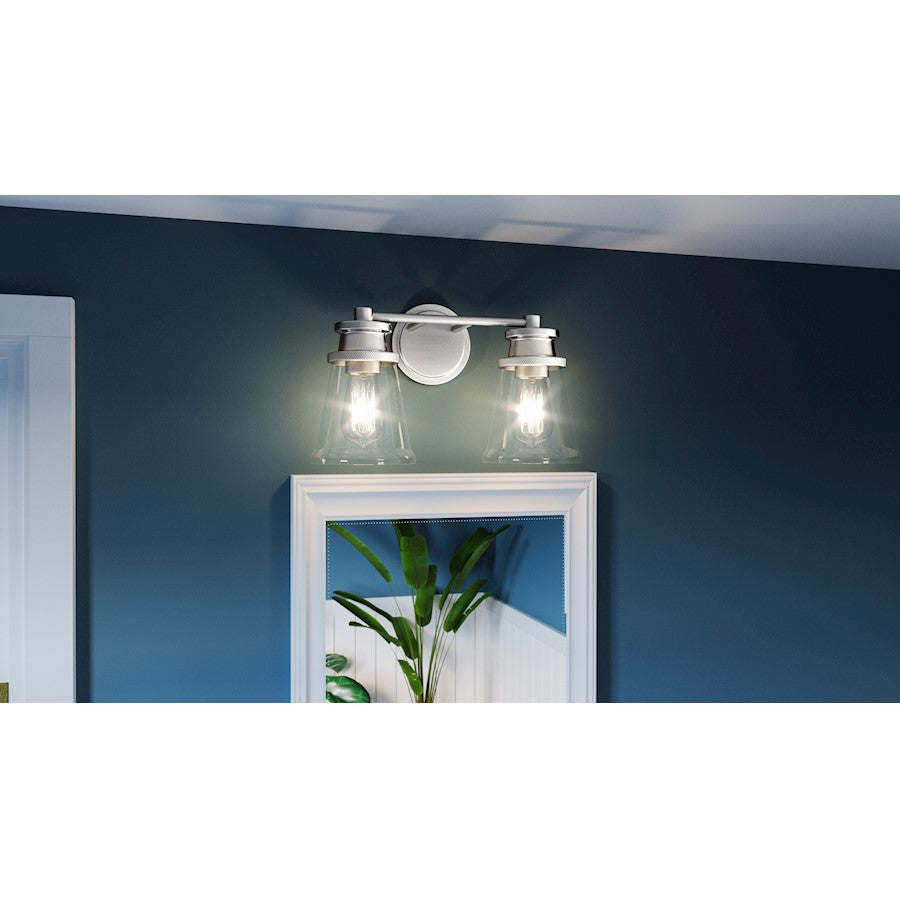 2 Light Bathroom Vanity Light, Polished Chrome