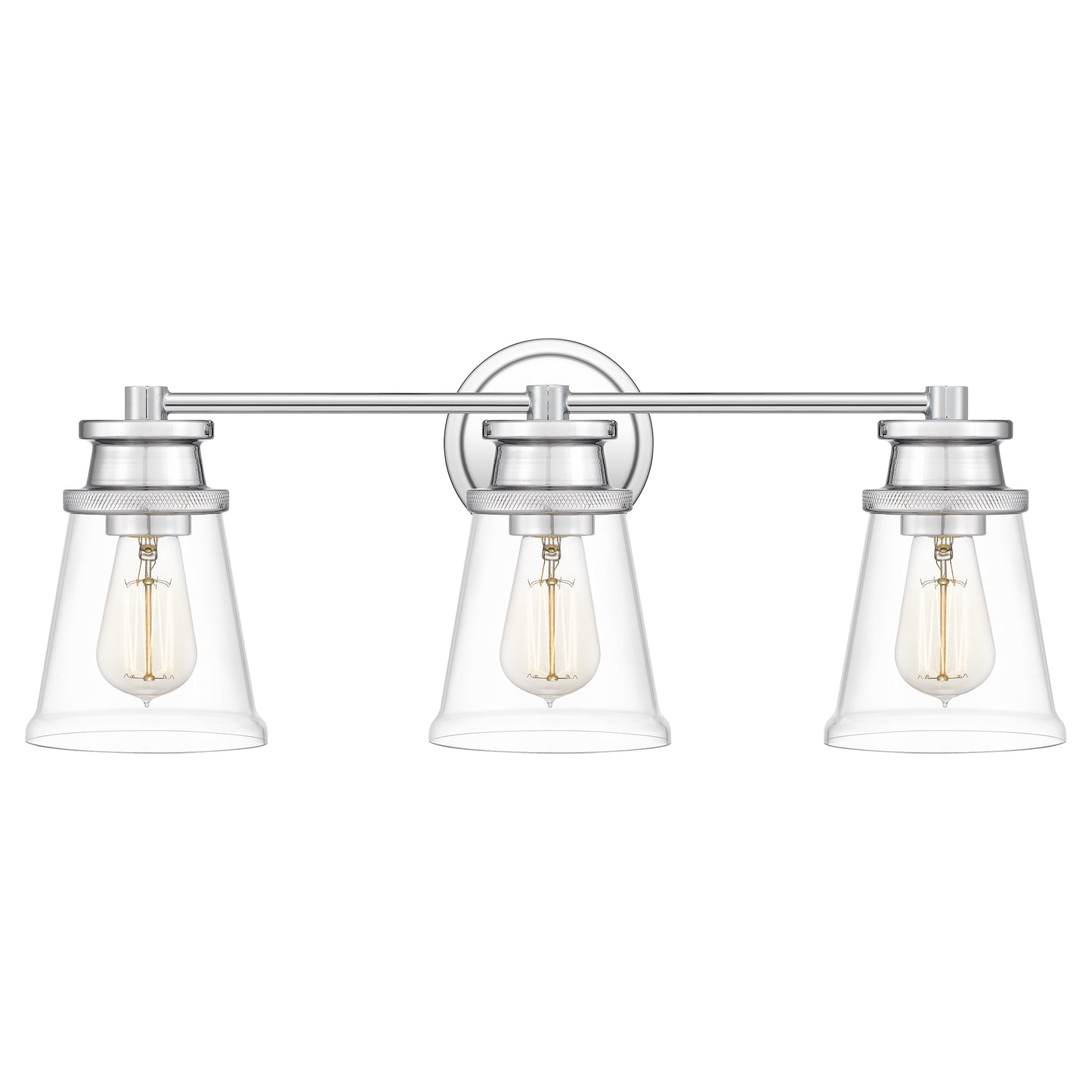 Quoizel Haverfield 3 Light Bath Vanity, Polished Chrome/Clear - HAV8624C