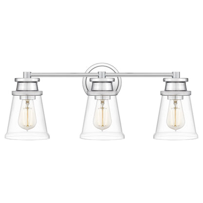 3 Light Bathroom Vanity Light, Polished Chrome