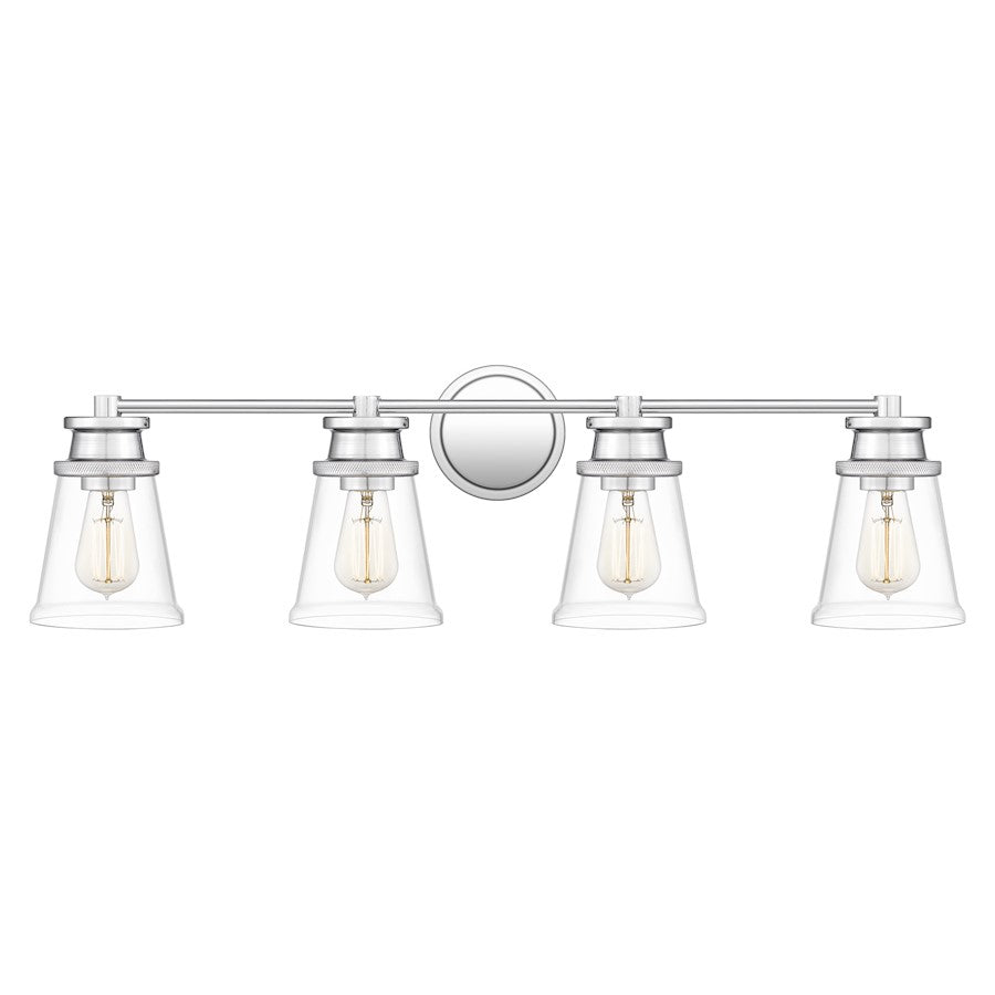 4 Light Bathroom Vanity Light, Polished Chrome