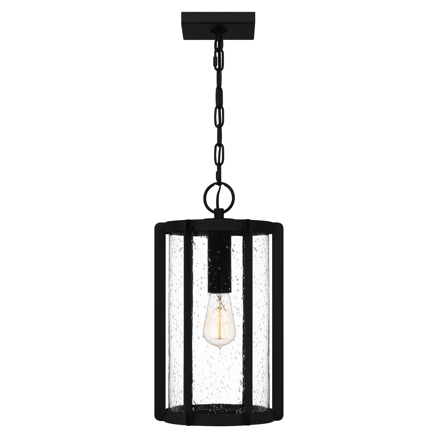 Quoizel Hazel 1 Light Mini Pendant, Earth Black/Clear Seeded - HAZ1509EK