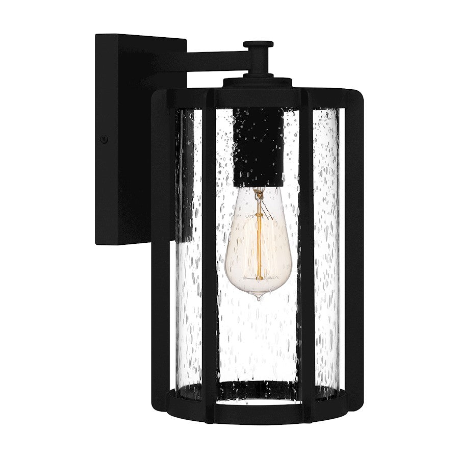 Quoizel Hazel 1 Light 12" Outdoor Lantern, Earth Black/Clear Seeded - HAZ8407EK