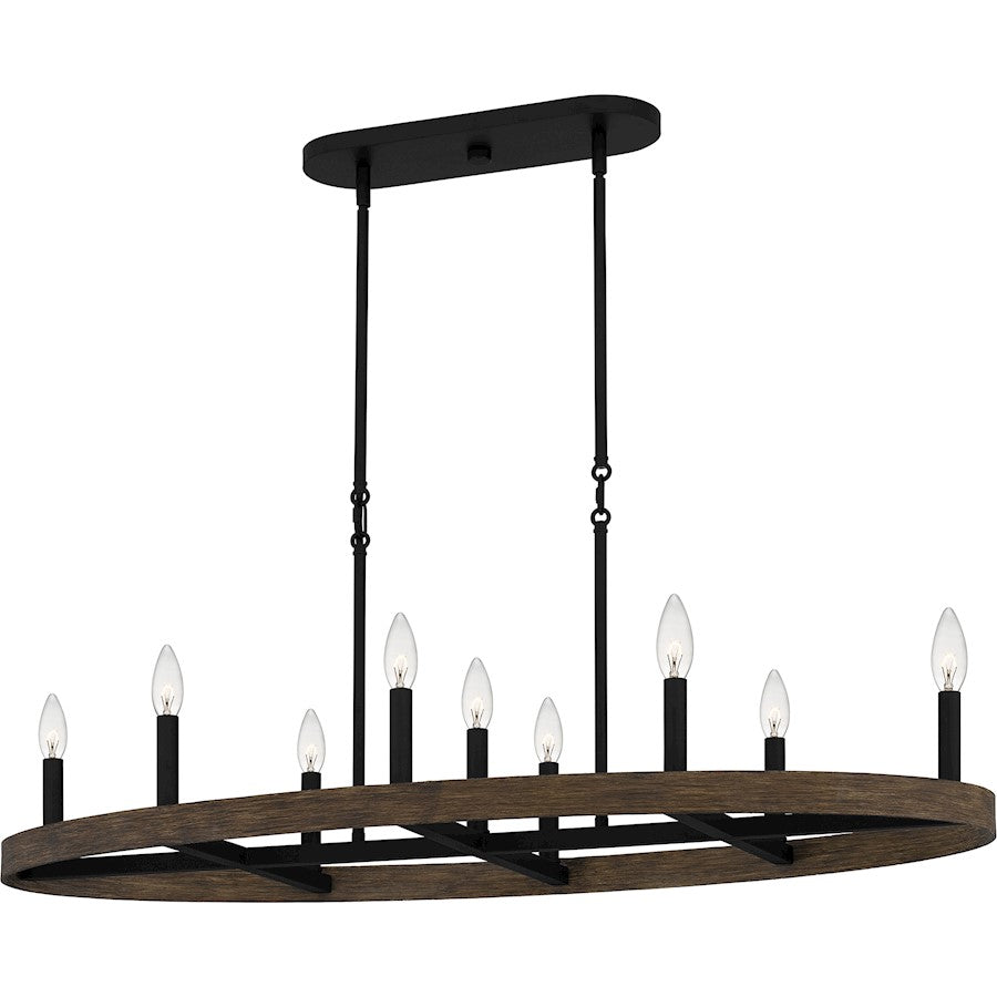 Quoizel Hendrix 9 Light Island Light, Matte Black