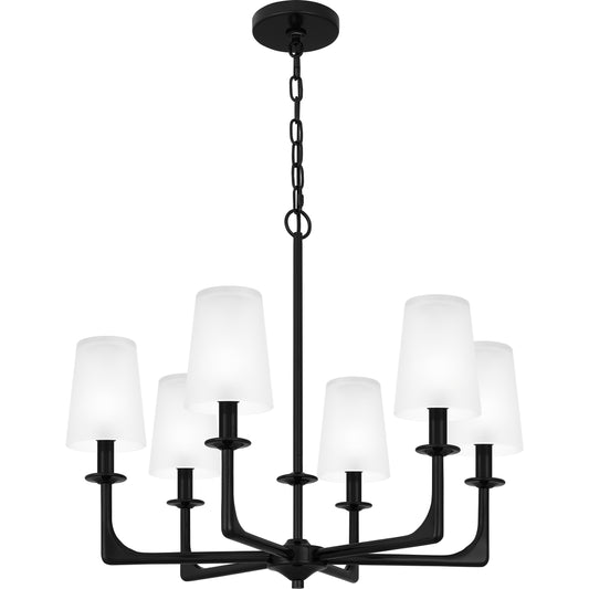 Quoizel Hough 4 Light Chandelier, Mystic Black/Etched - HOG5018K