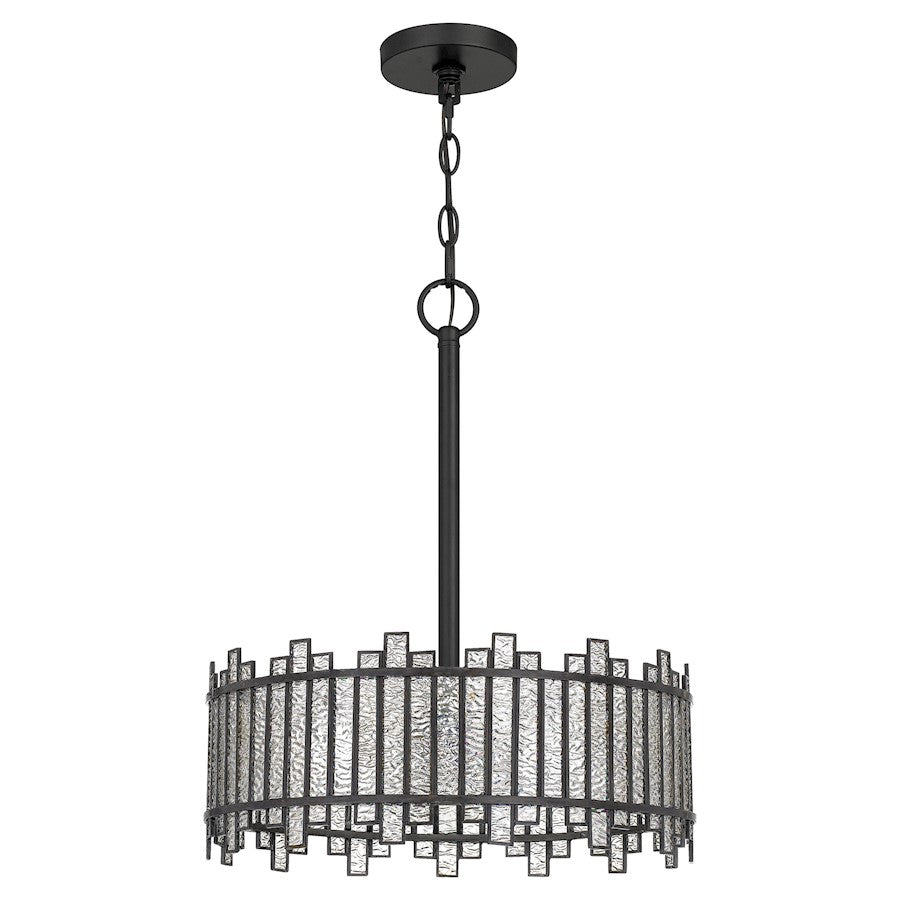 Quoizel Hartman 3 Light Pendant, Matte Black - HRT2816MBK