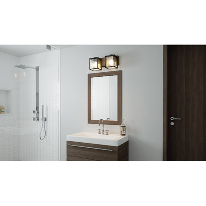 2 Light Bathroom Vanity Light, Matte Black