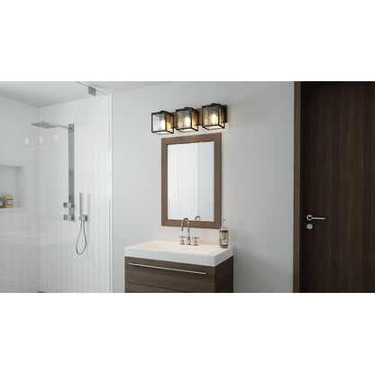 3 Light Bathroom Vanity Light, Matte Black