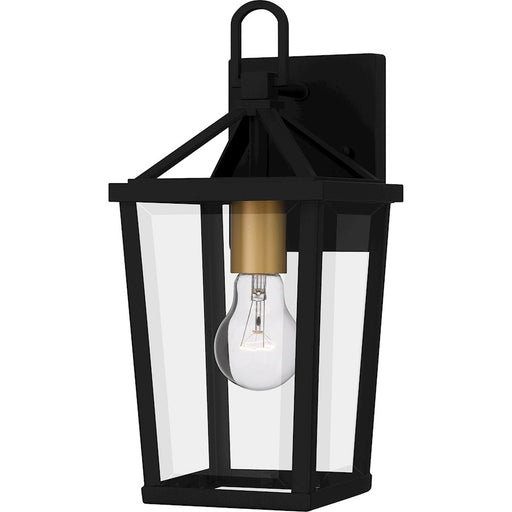 Quoizel Hull 1 Light Outdoor Lantern, Matte Black/Clear Beveled - HUL8406MBK