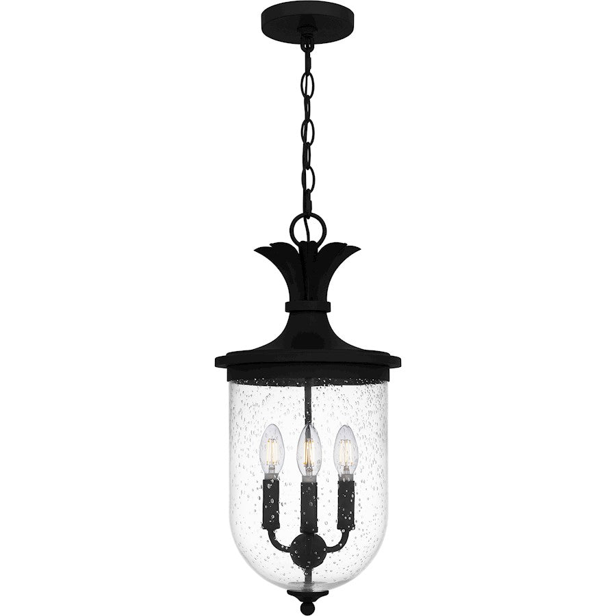 Quoizel Havana 3 Light Mini Pendant, Earth Black/Clear Seedy - HVN1510EK