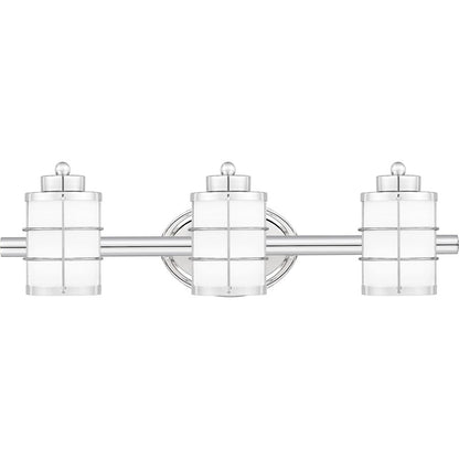 Quoizel Hazlett 3 Light Bath Light, Polished Chrome/Opal Etched - HZT8623C