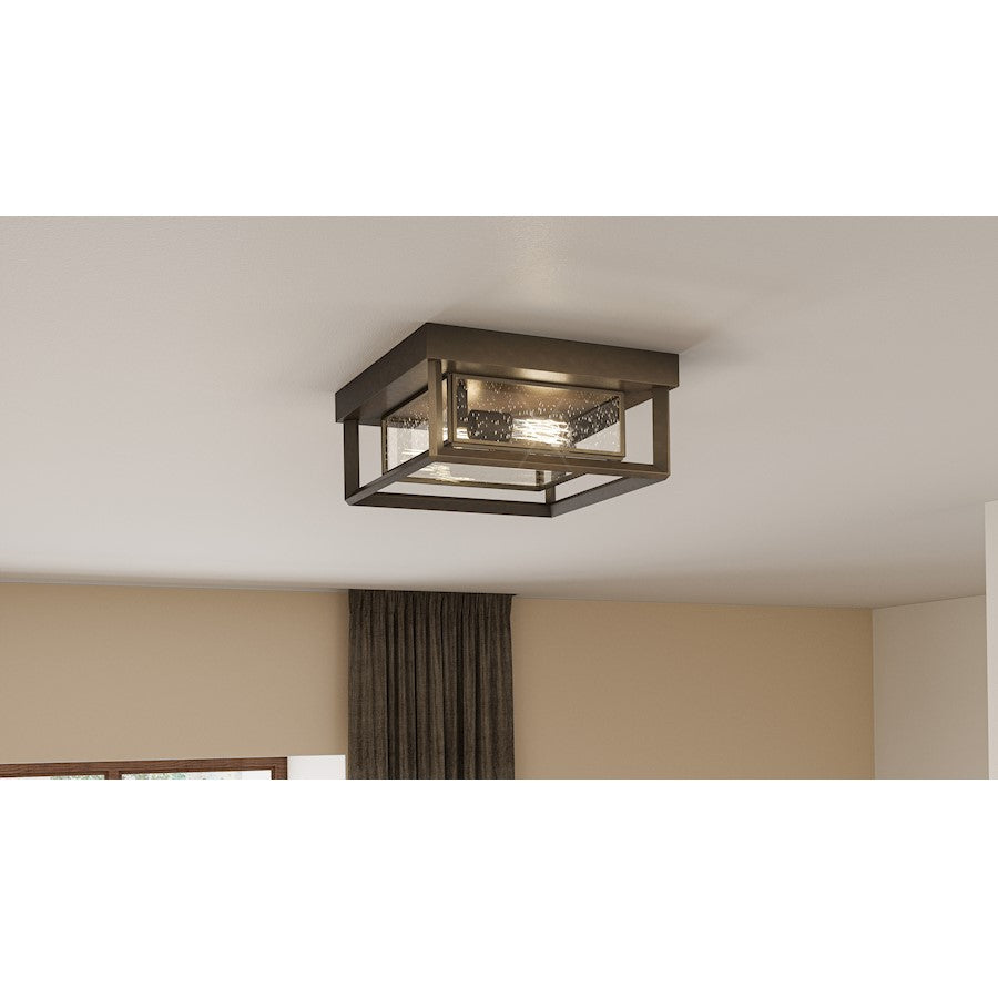 Quoizel Infinger 2 Light Semi-Flush Mount, Clear Seeded