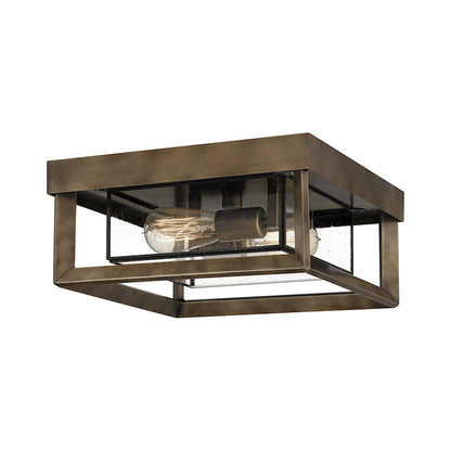 Quoizel Infinger 2 Light Semi-Flush Mount, Statuary Bronze/Seeded - INF1613SU