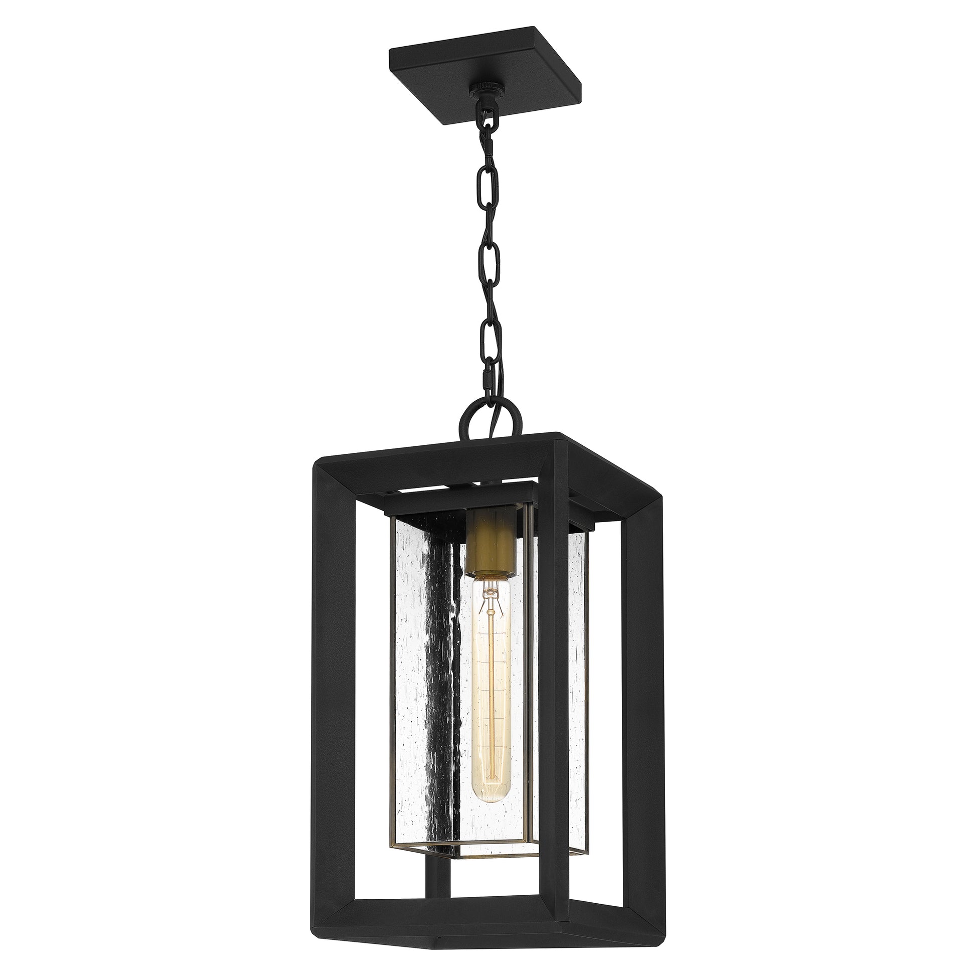 Quoizel Infinger 1 Light Outdoor Hanging Lantern, Earth Black - INF1909EK