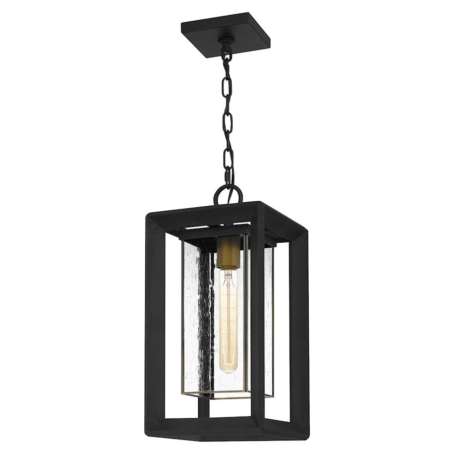 Quoizel Infinger 1 Light Outdoor Hanging Lantern, Earth Black