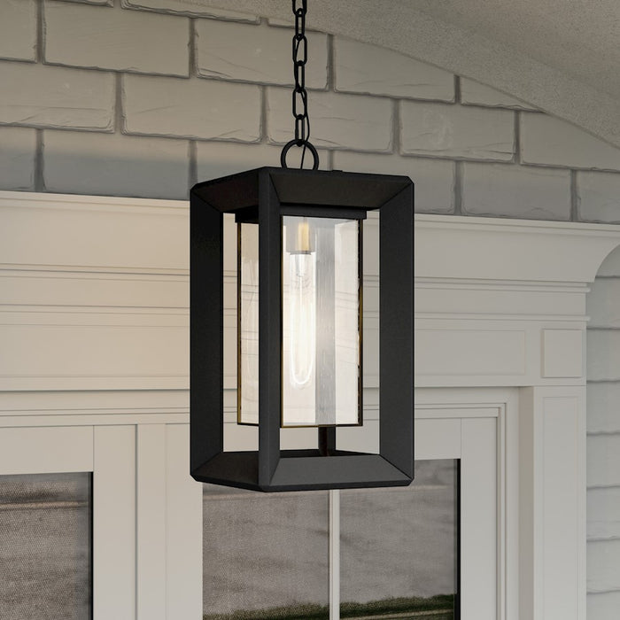 Quoizel Infinger 1 Light Outdoor Hanging Lantern, Earth Black