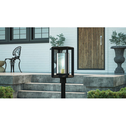 Quoizel Infinger 1 Light Outdoor Post Lantern, Earth Black