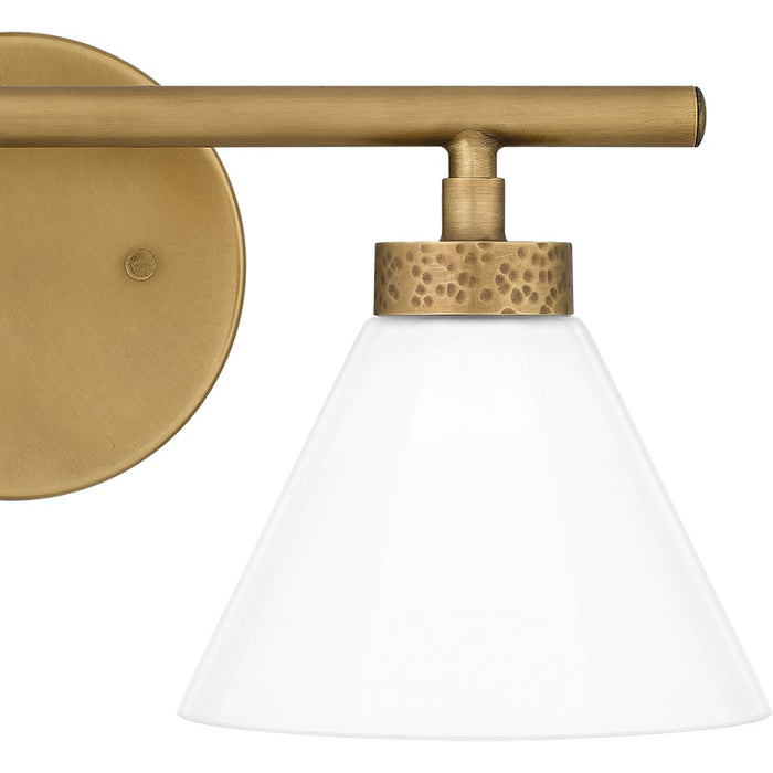 Quoizel Ira 2 Light Bath Light, Weathered Brass/Opal