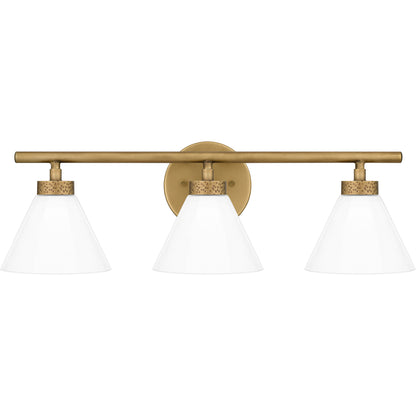 Quoizel Ira 3 Light Bath Light, Weathered Brass/Opal - IRA8622WS