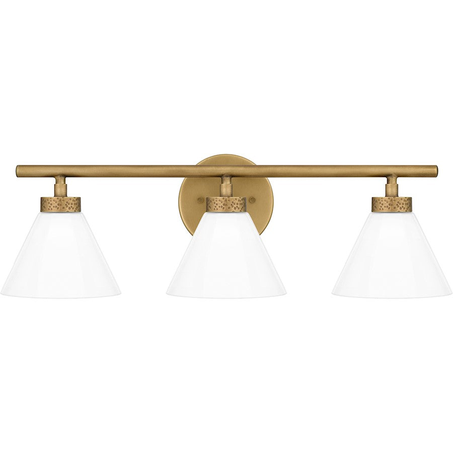 3 Light Bathroom Vanity Light Weathered Brass