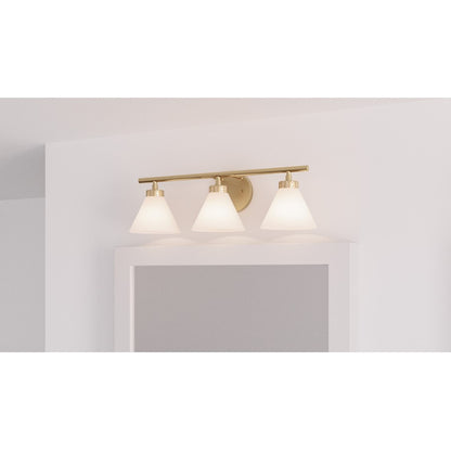 3 Light Bathroom Vanity Light Weathered Brass