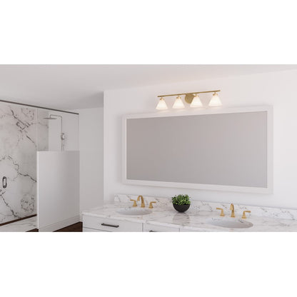 4 Light Bathroom Vanity Light Weathered Brass