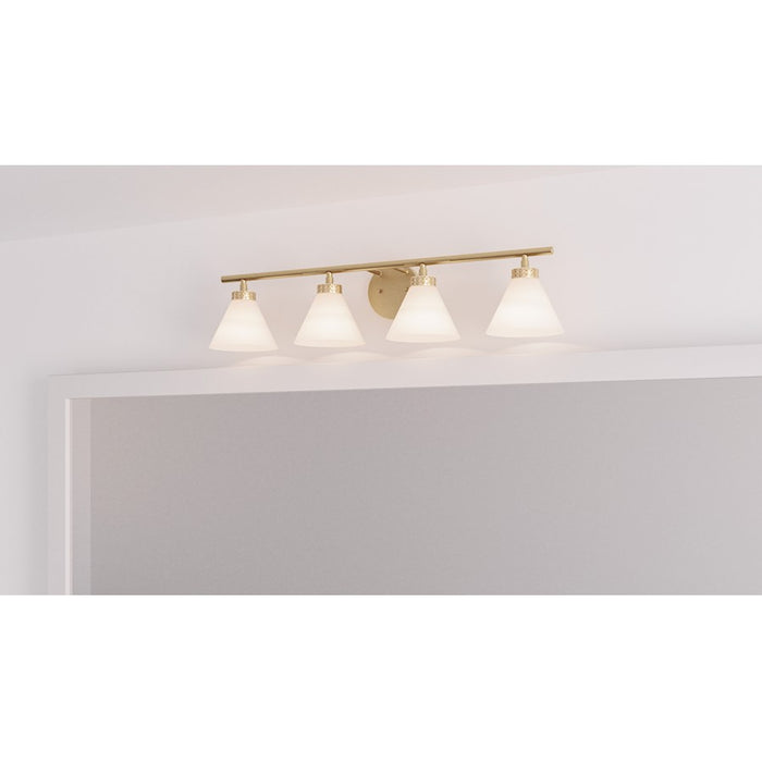 Quoizel Ira 4 Light Bath Light, Weathered Brass/Opal