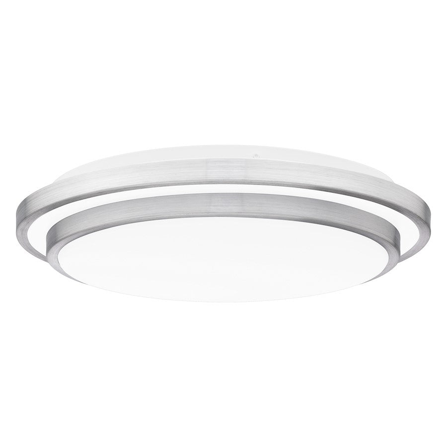 Quoizel Irving 16" Semi-Flush Mount, Brushed Aluminum/White - IVG1616BRA