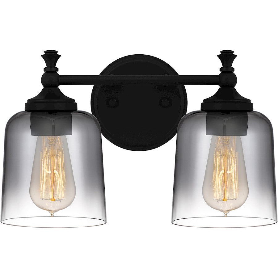 2 Light Bathroom Vanity Light, Matte Black