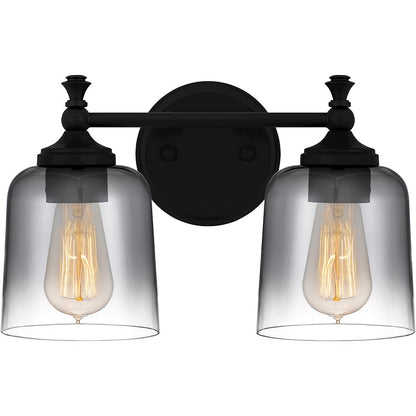 2 Light Bathroom Vanity Light, Matte Black