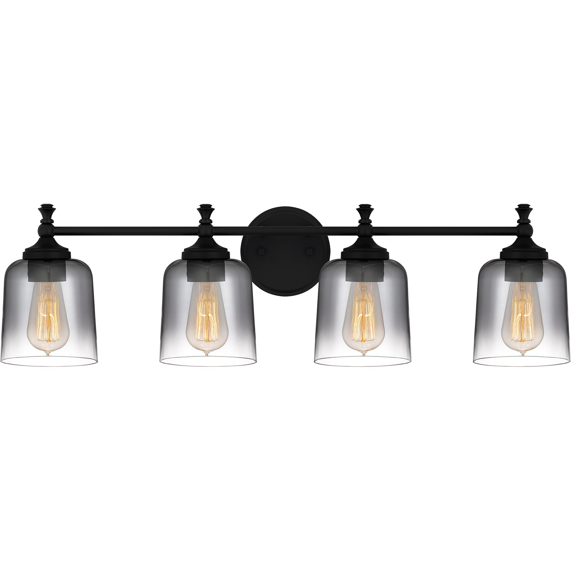 Quoizel Jenson 4 Light Bath Light, Matte Black/Smoke - JEN8631MBK