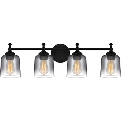 Quoizel Jenson 4 Light Bath Light, Matte Black/Smoke - JEN8631MBK