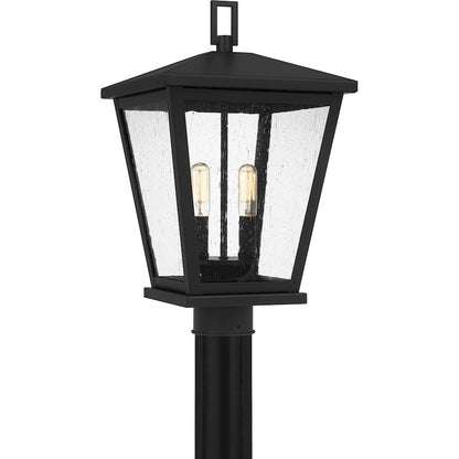 Quoizel Joffrey 2 Light Outdoor Post Lantern, Matte Black