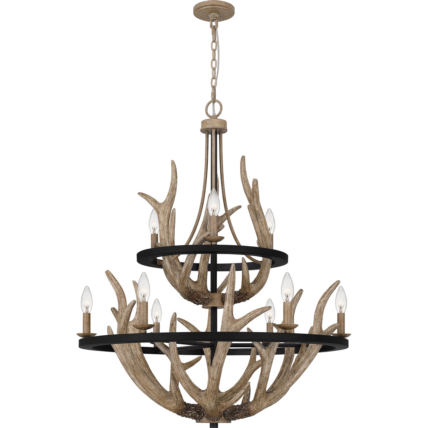 Quoizel Journey 9 Light Chandelier, Earth Black - JR5032EK