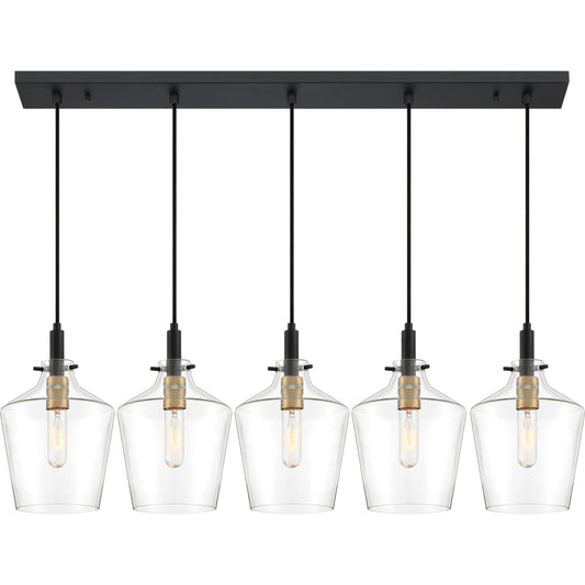 Quoizel June 3 Light Linear Chandelier, Earth Black - JUN330EK